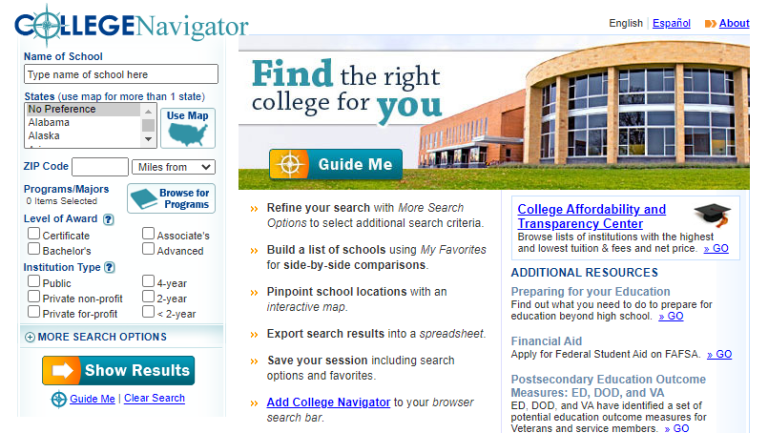 College Navigator