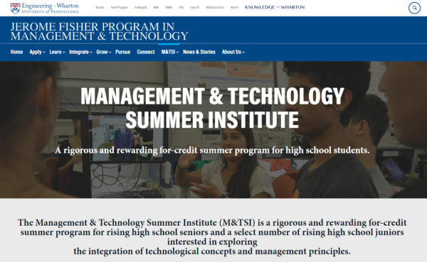 Upenn Management and Tech Summer